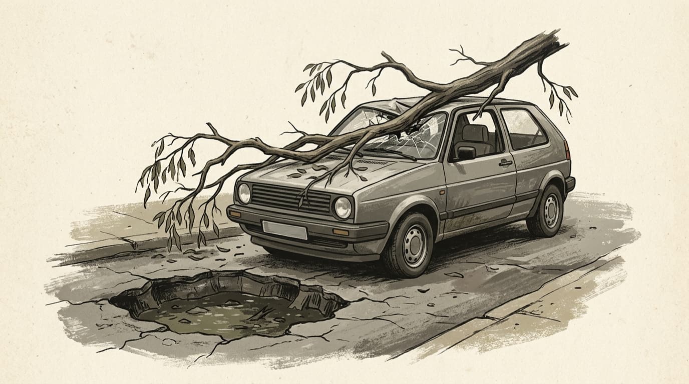 Arbre tombé sur ma voiture : qui est responsable ?